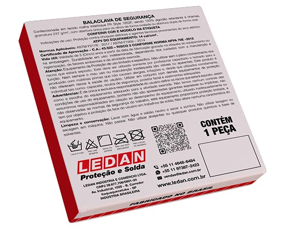 Balaclava Eletricista Modelo Ledan - Proteção